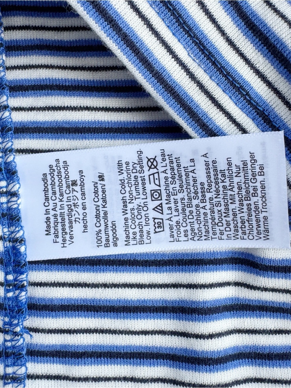 J Crew new women's perfect-fit crewneck T-shirt in stripe in blue white - Picture 7 of 9